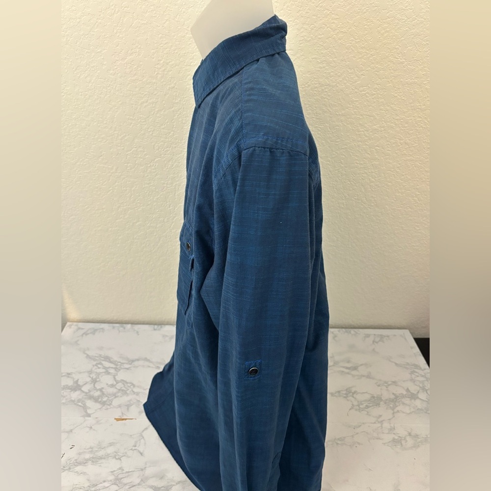 Alfani Shirt Mens XL Blue Heather Long Sleeve Button Down Cotton Collared - Picture 2 of 4
